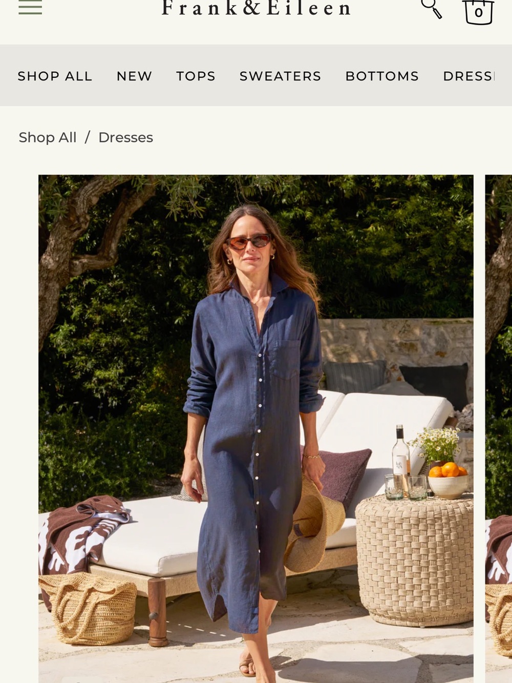 Frank & Eileen Navy Voile Button-Down Shirt Dress - Picture 3 of 5